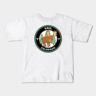 Vail, Colorado Moose Kids T-Shirt